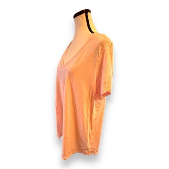 Women’s torrid 1 Pale Pink Girlfriend Signature Jersey V-Neck Tee 14 16 1X 1XL - Picture 5 of 13